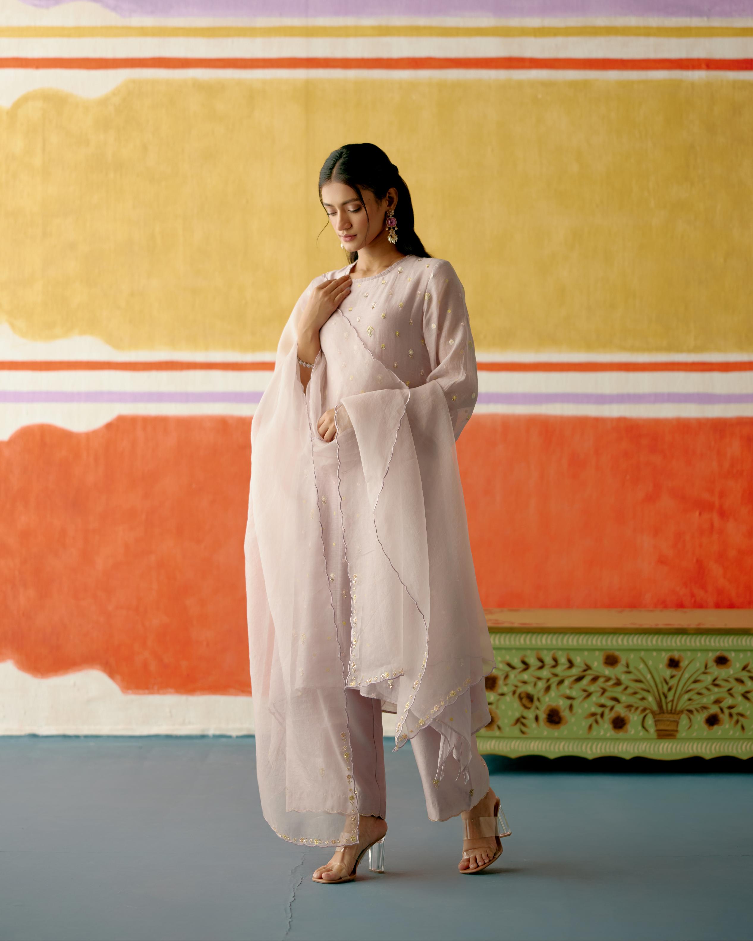 Kamal Frill Long Kurta Set