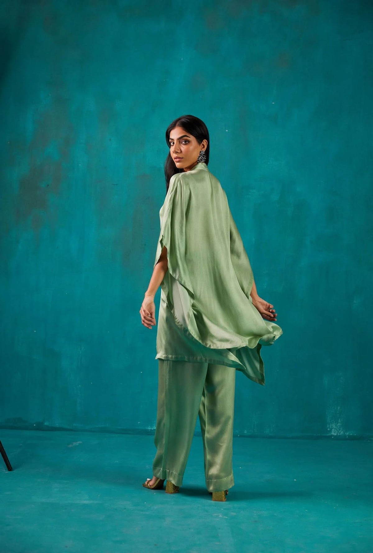 Sage Green Shirt Kaftan Co-Ord Set