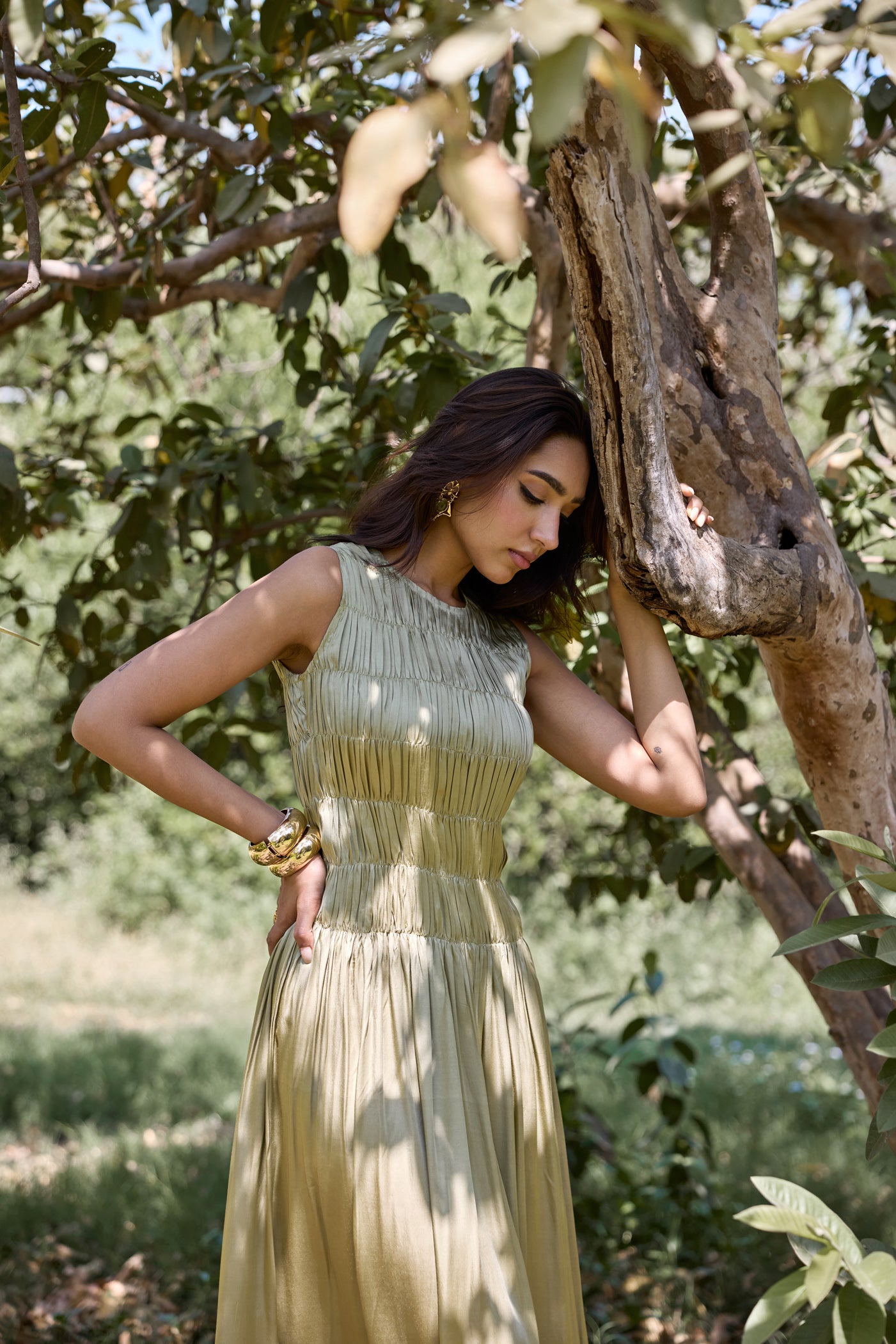 Sage Green Smocking Dress