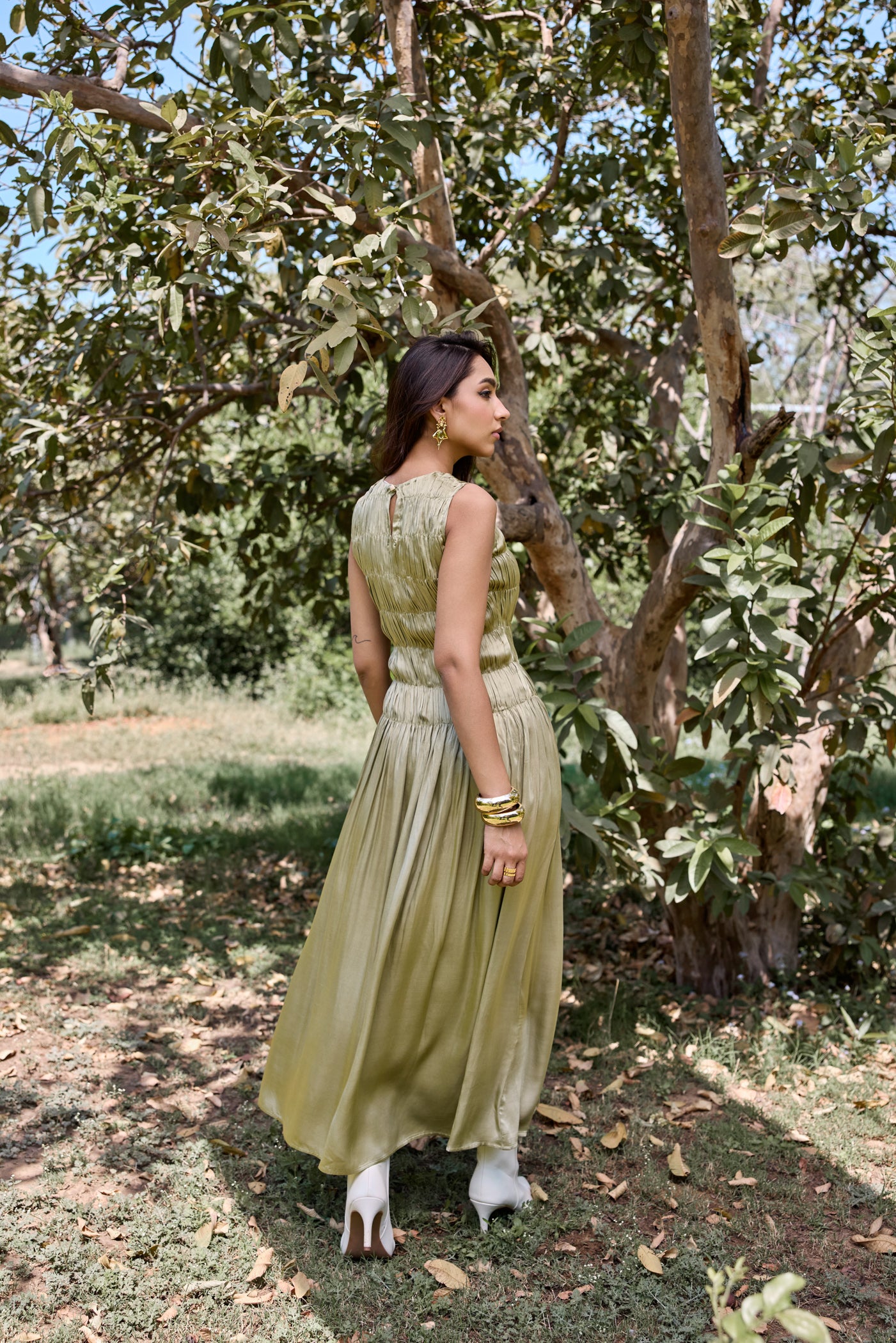Sage Green Smocking Dress