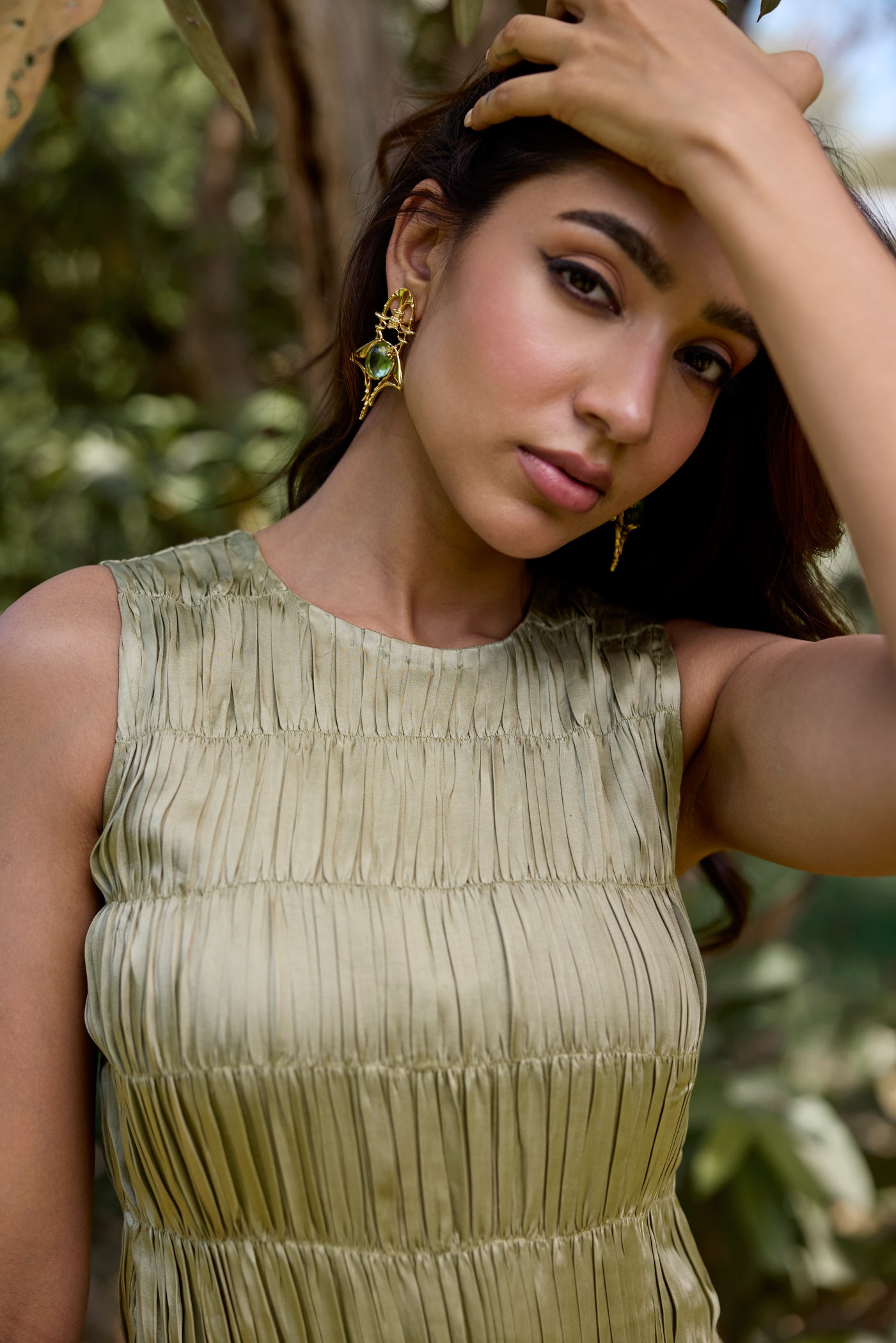 Sage Green Smocking Dress