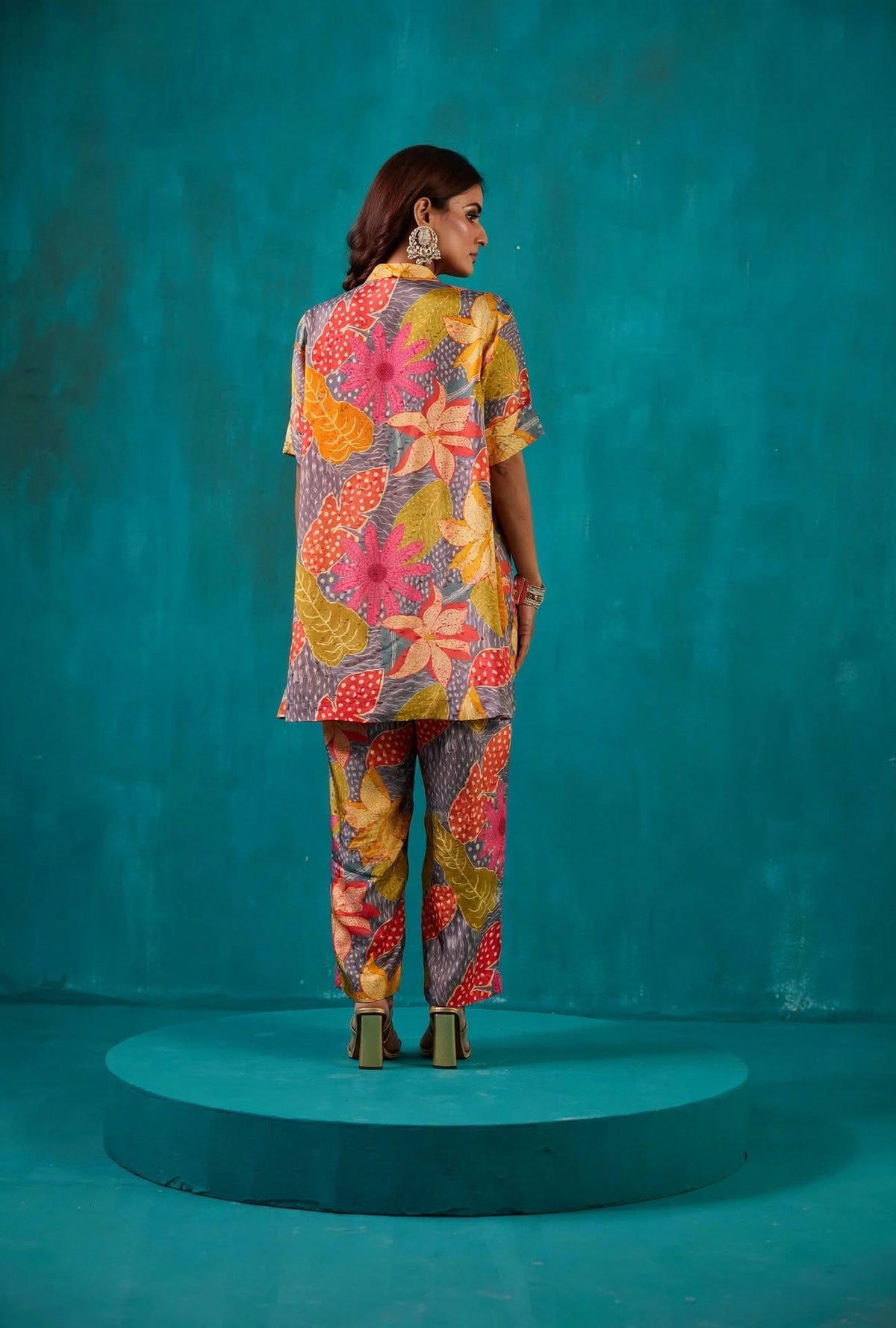 Steel Grey Floral Co-Ord Set