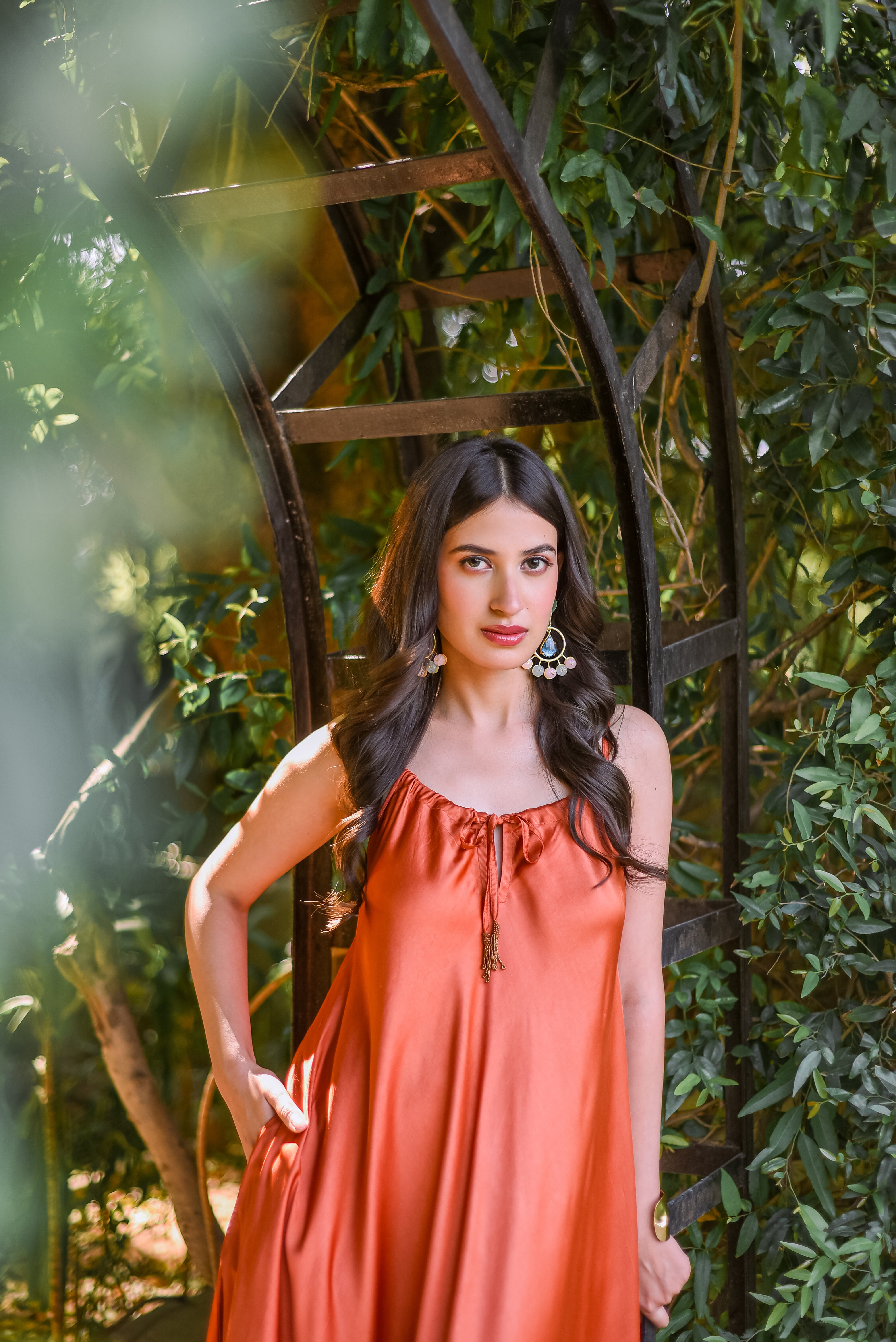 Tangerine Bloom Long Dress