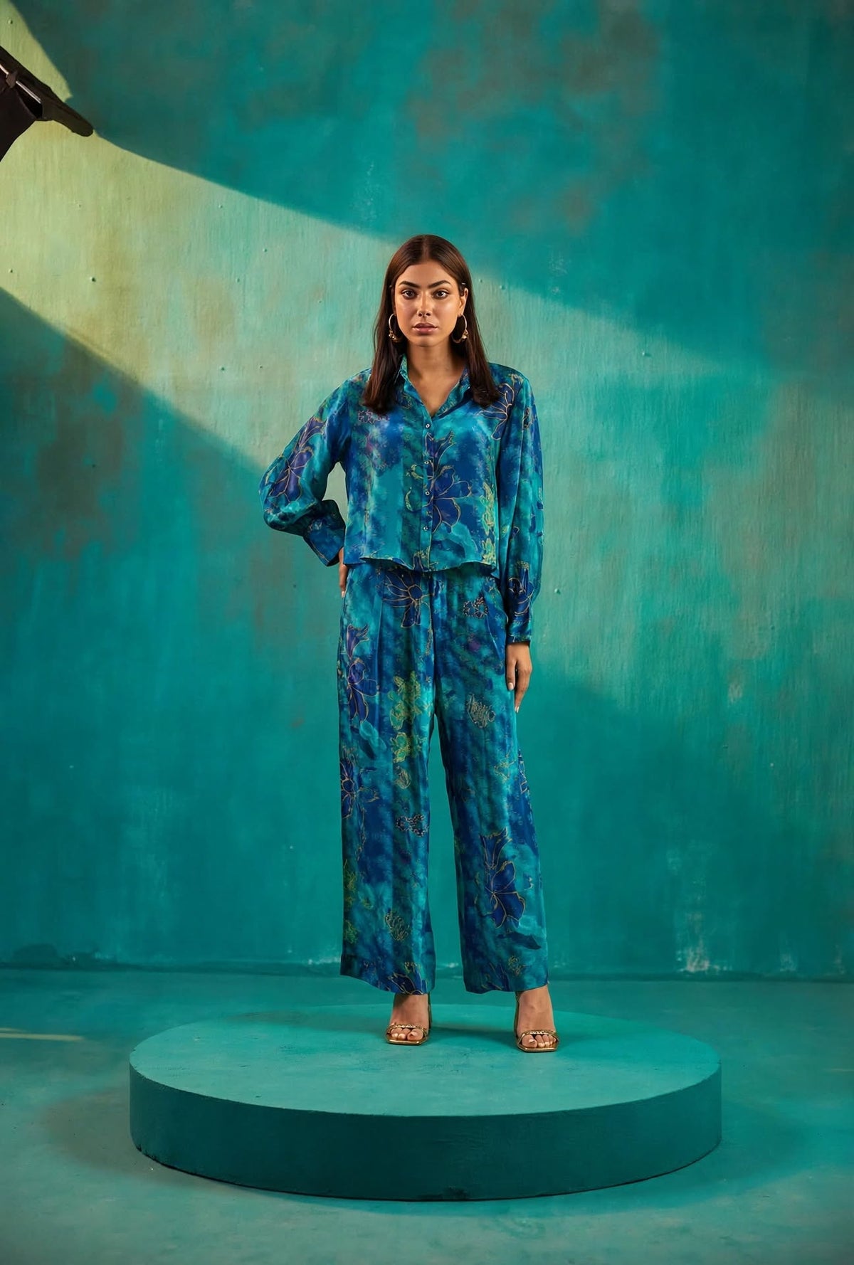 Teal Blue Printed Co-Ord Set