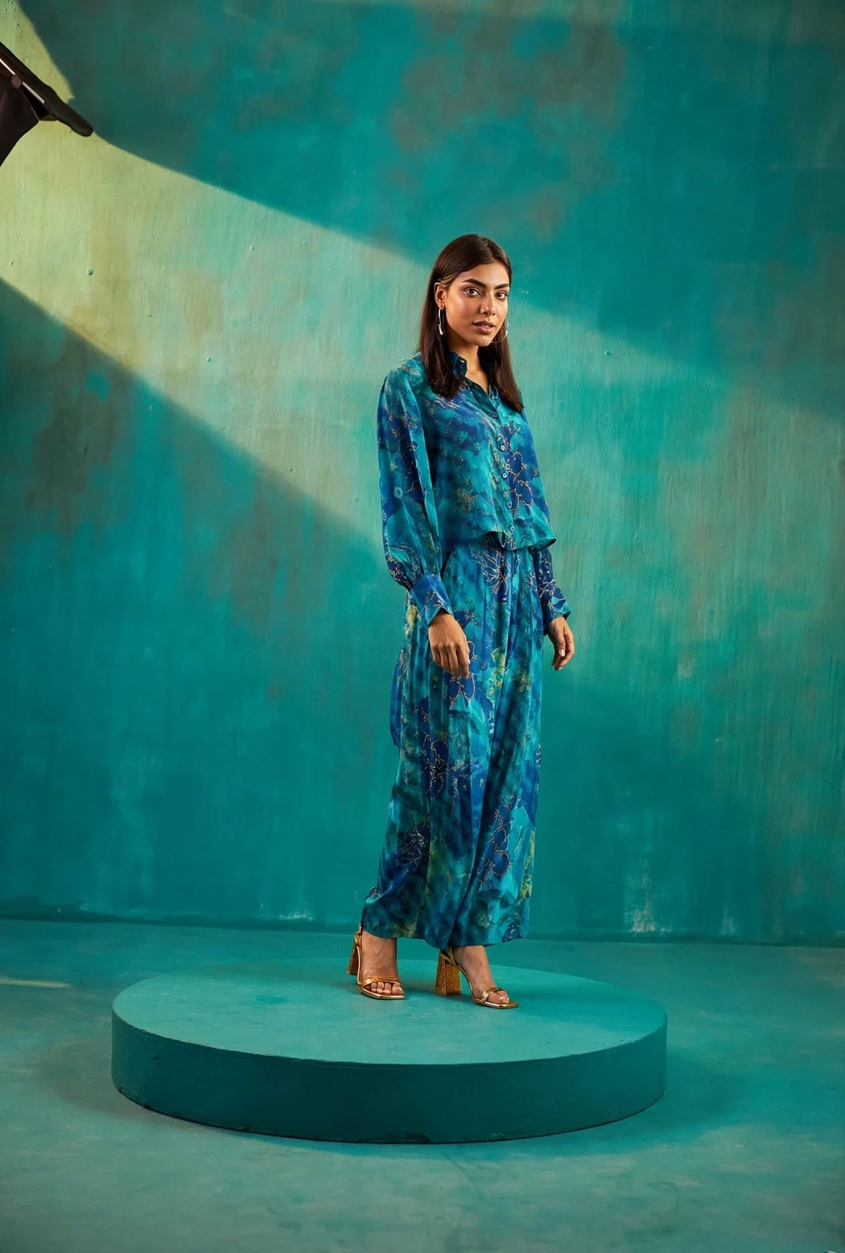 Teal Blue Printed Co-Ord Set