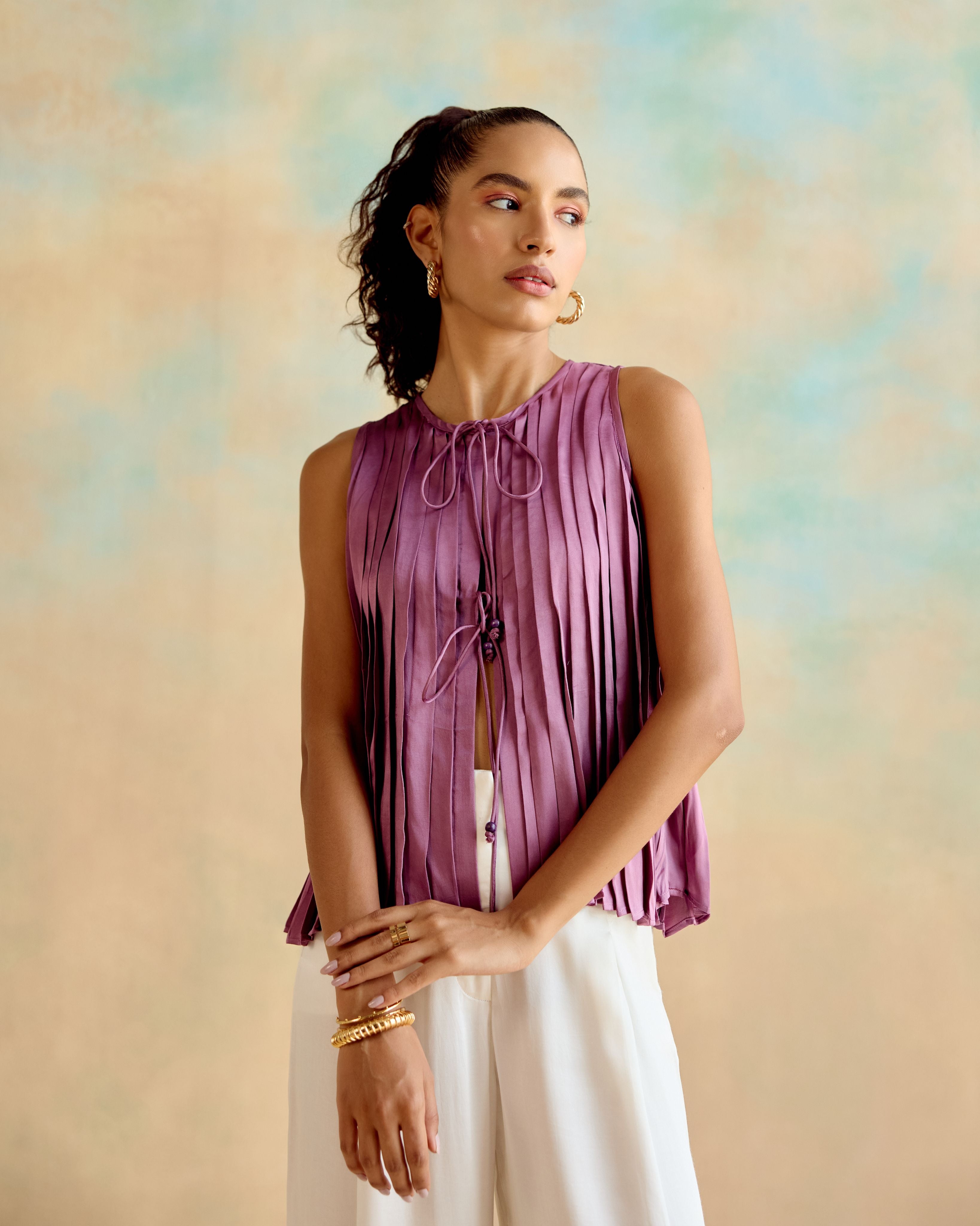 Violet tie up top