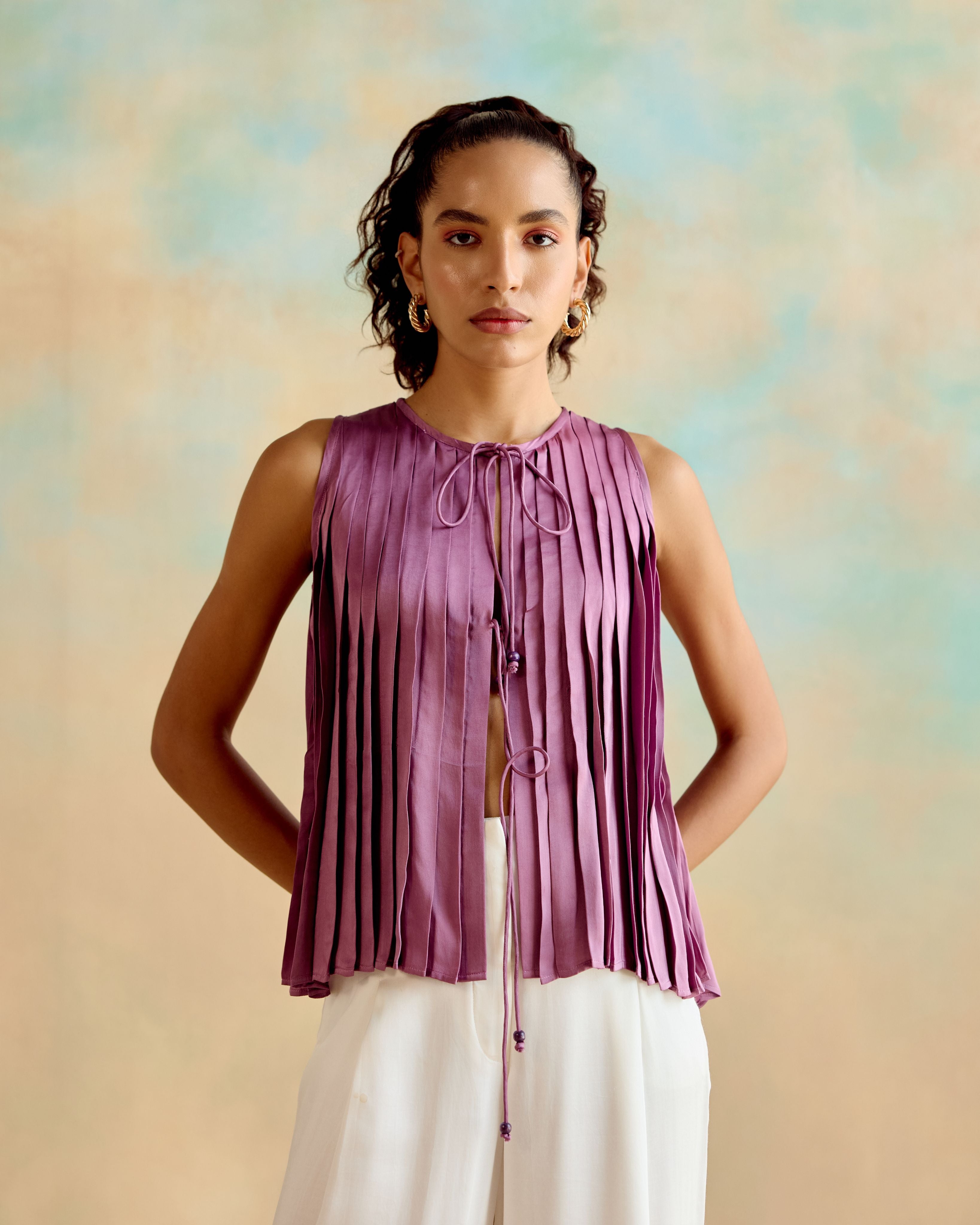 Violet tie up top