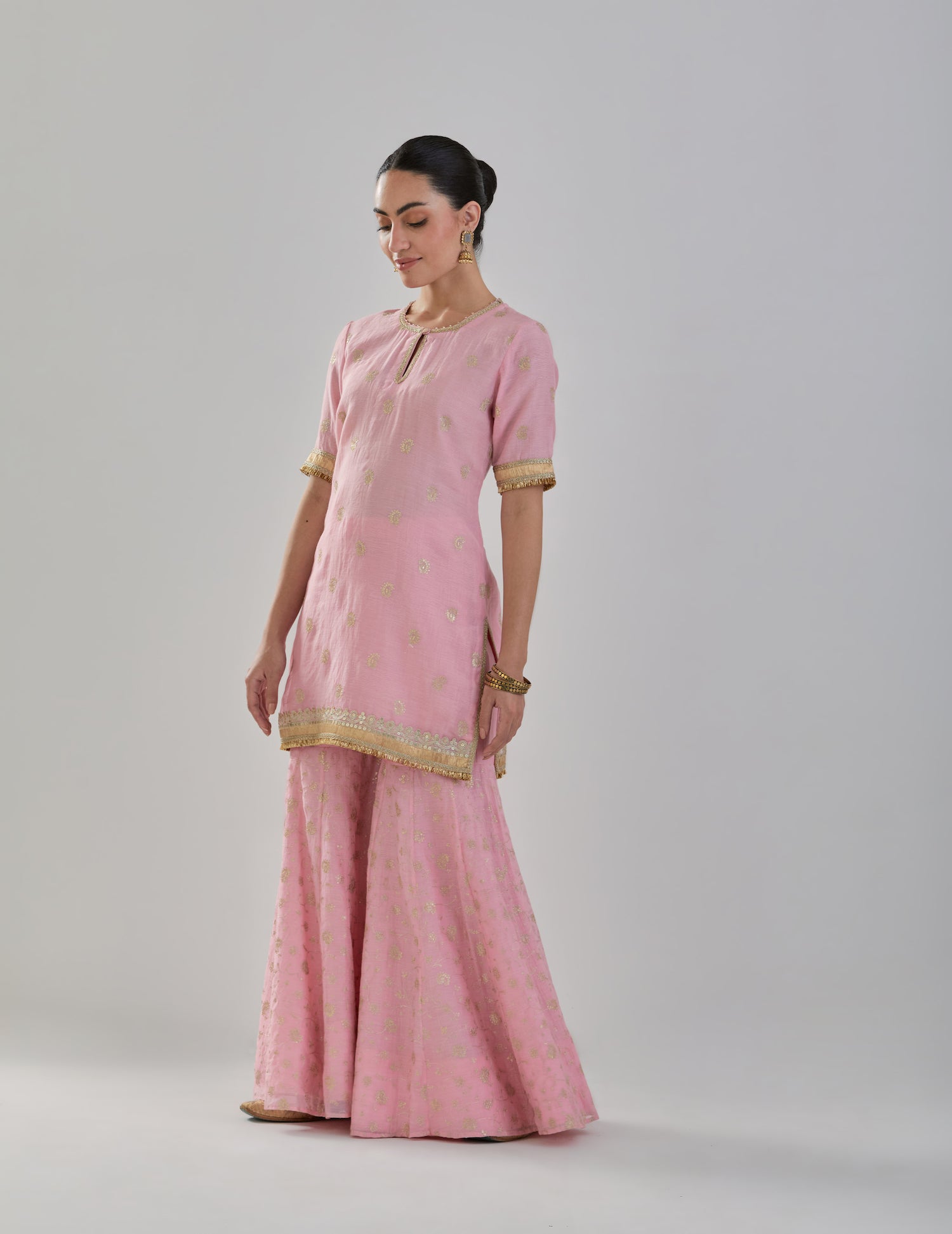 Rose Quartz Chanderi Sharara Set