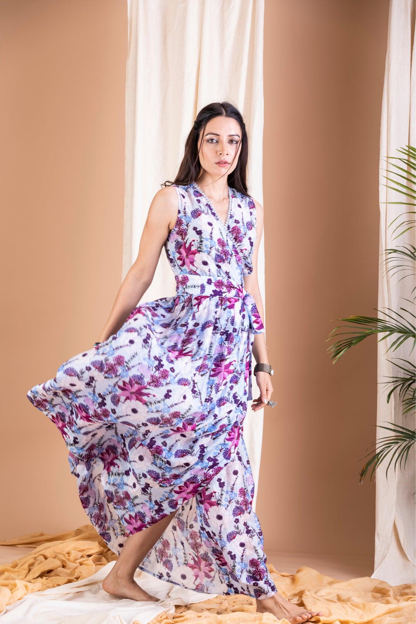 Kapaas@ Lilac Floral Dress