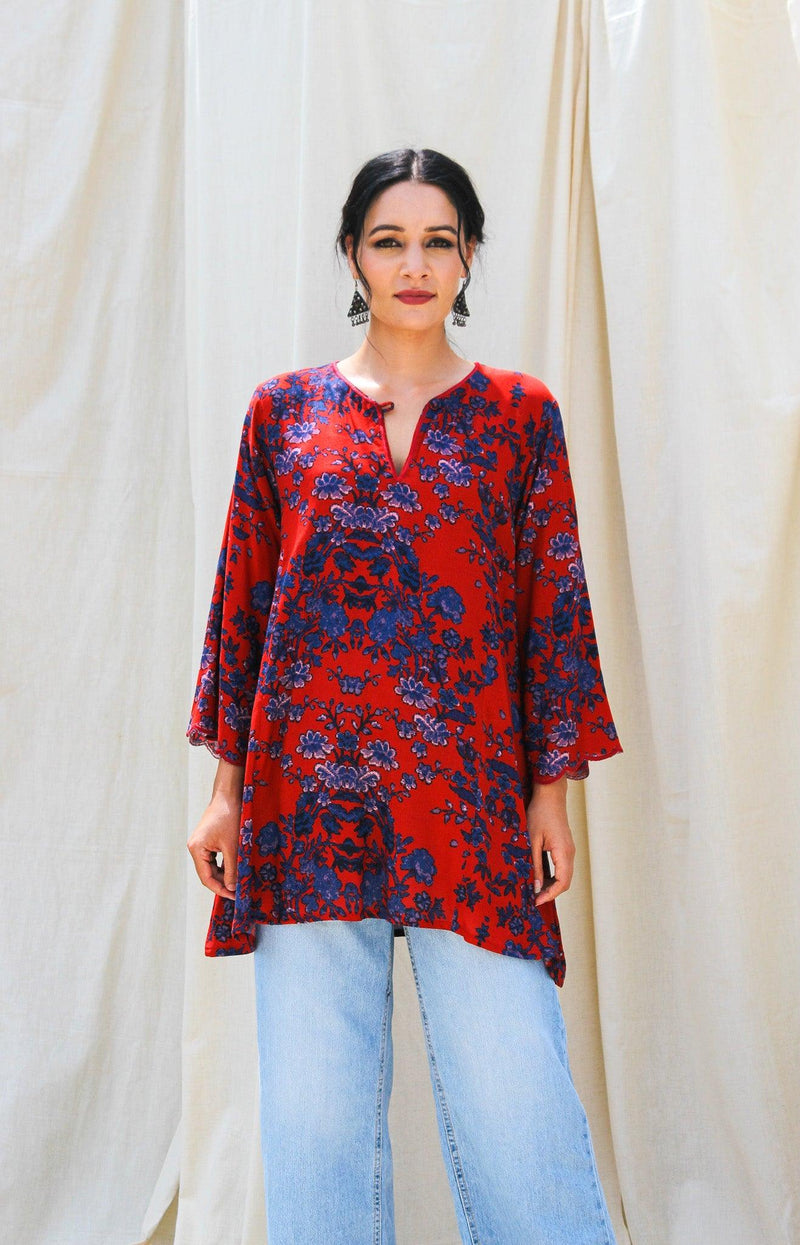 Rubia Floral Printed Kurta for women front look