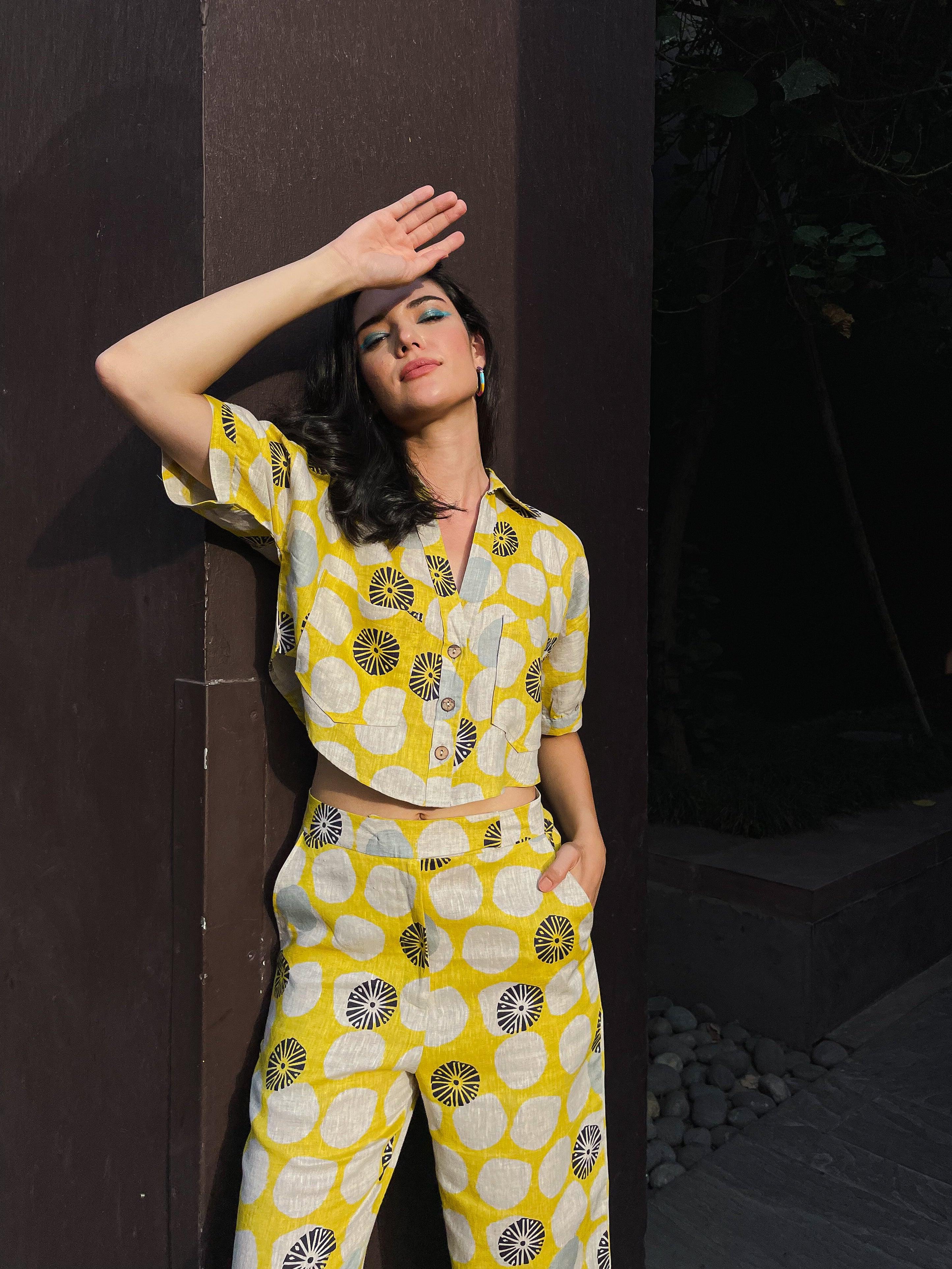 Daffodil Printed Linen Co-ord Set - Kapaas