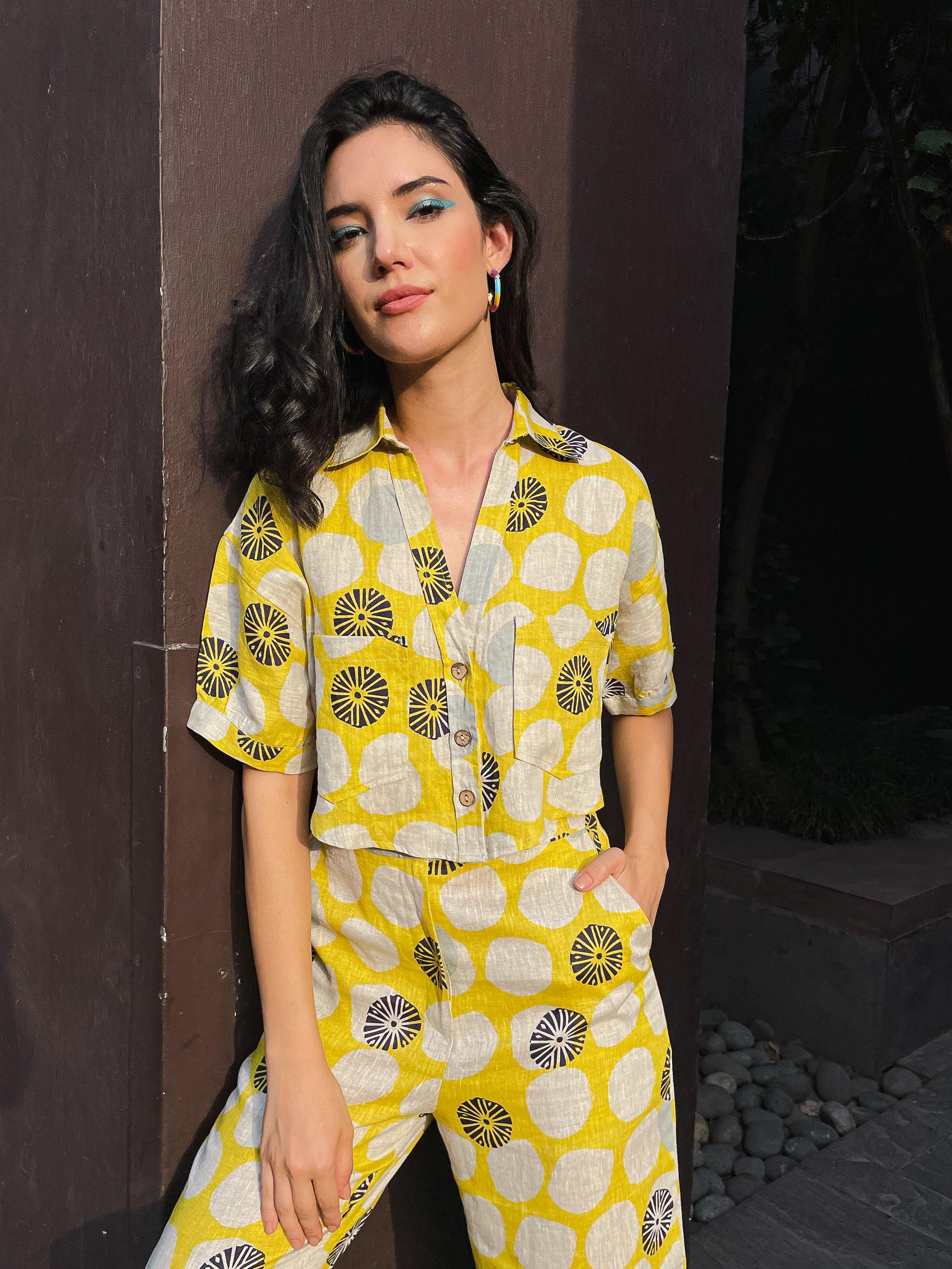 Daffodil Printed Linen Co-ord Set - Kapaas