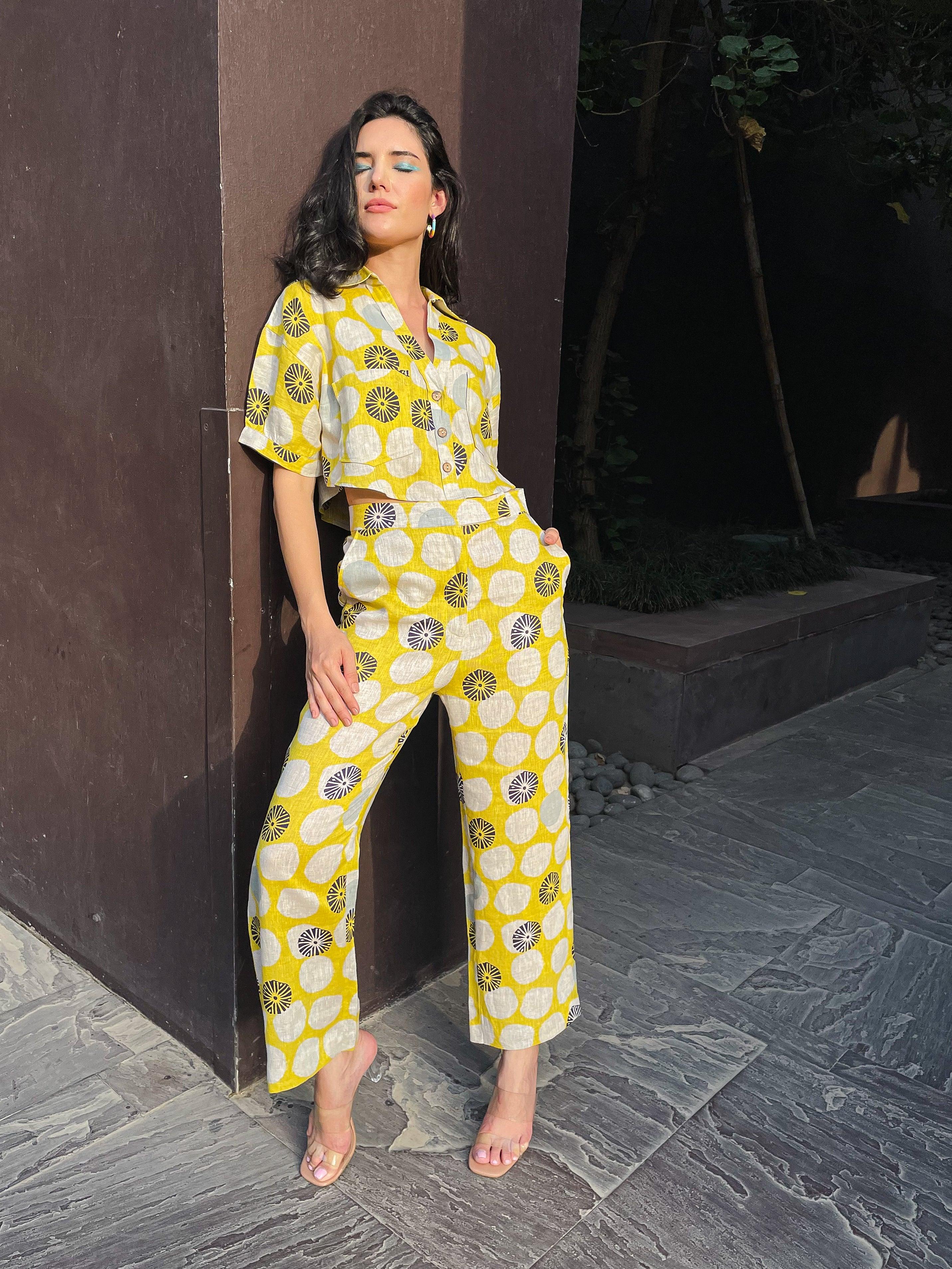 Daffodil Printed Linen Co-ord Set - Kapaas