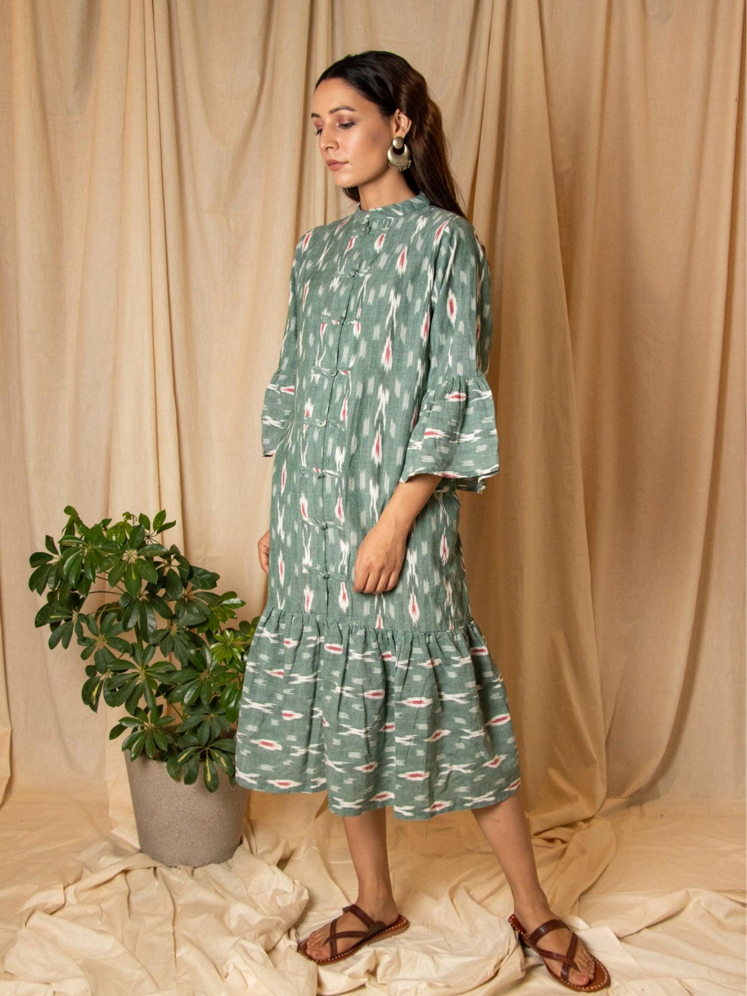 Sage Green Ikat Dress