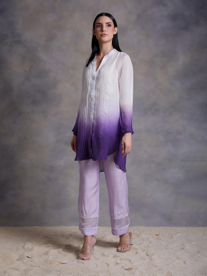 Mauve Best Palazzo For Women With Pearl Lace - Kapaas