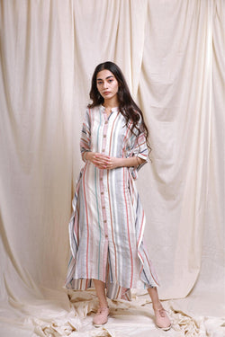 [Black Tie and Dye Pintuck Kaftan] - [Kapaas]